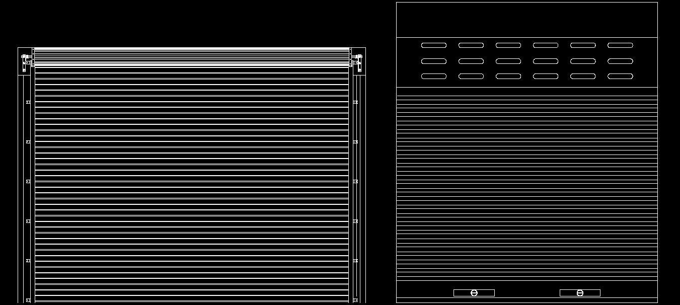 Rolling Shutter CAD Block- Elevation View for AutoCAD